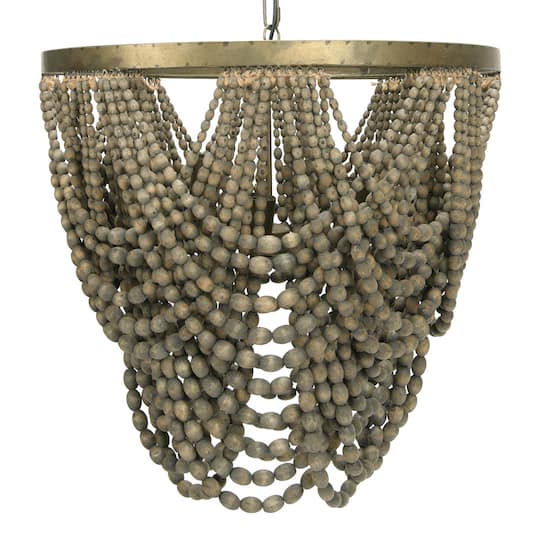 Hello Honey® 26" 2-Tier Draped Wood Bead Chandelier in Black Wood | 25.6" x 26" | Michaels®